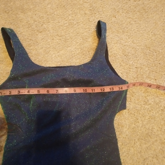 Vintage Nadine Iridescent Green Sleeveless Evening Dress With Cut-Out Back - Picture 7 of 10